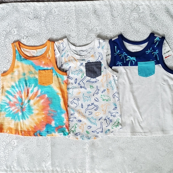 First Impressions Other - TRIO Gap First Impressions tank tops boys 3T colorful tie dye dinos palm trees